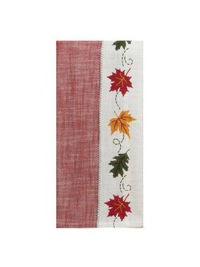 Kitchen Towel Kay Dee Size 18" x 28" Hello Fall Leaves Flour Sack Towel